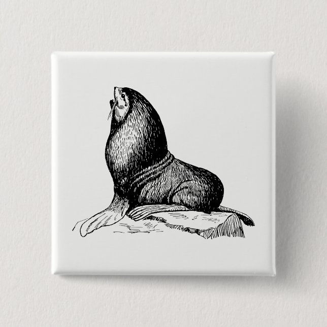 Seal 15 Cm Square Badge (Front)