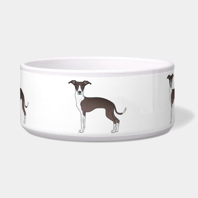 Seal And White Italian Greyhound Cartoon Dogs (Front)