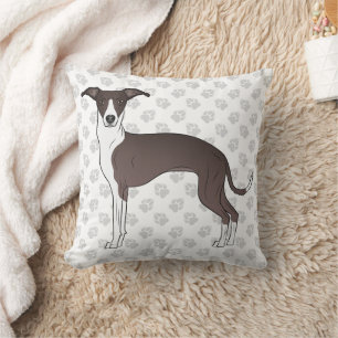 Seal And White Italian Greyhound Dog With Paws Cushion