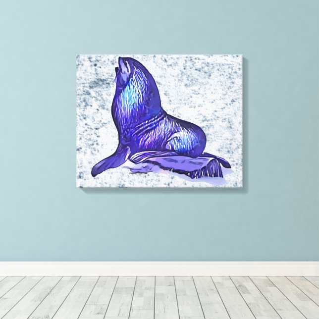 Seal Animal Canvas Print (Insitu(Wood Floor))