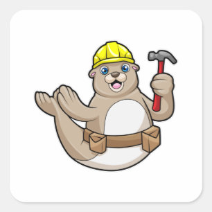 Seal as Carpenter with Hammer & Hat