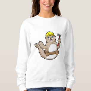 Seal as Carpenter with Hammer & Hat Sweatshirt