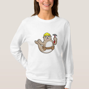 Seal as Carpenter with Hammer & Hat T-Shirt