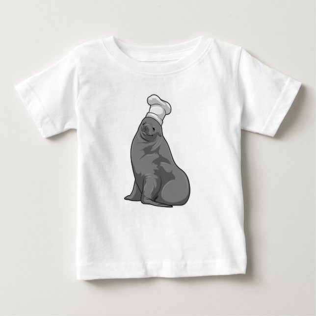 Seal as Cook with Chef hat Baby T-Shirt (Front)