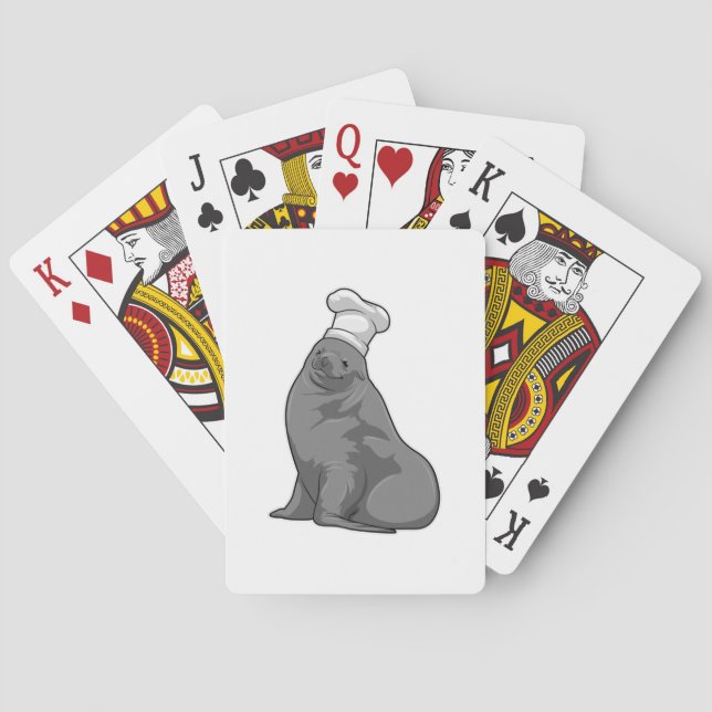 Seal as Cook with Chef hat Playing Cards (Back)