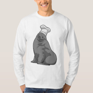 Seal as Cook with Chef hat T-Shirt