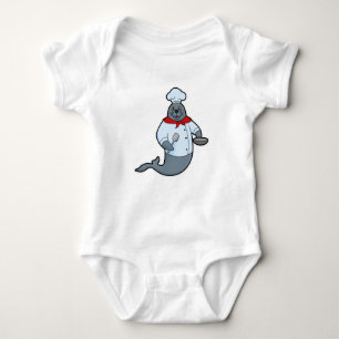 Seal as Cook with Pan & Spatula Baby Bodysuit