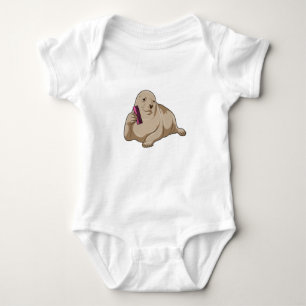 Seal as Hairdresser with Comb Baby Bodysuit