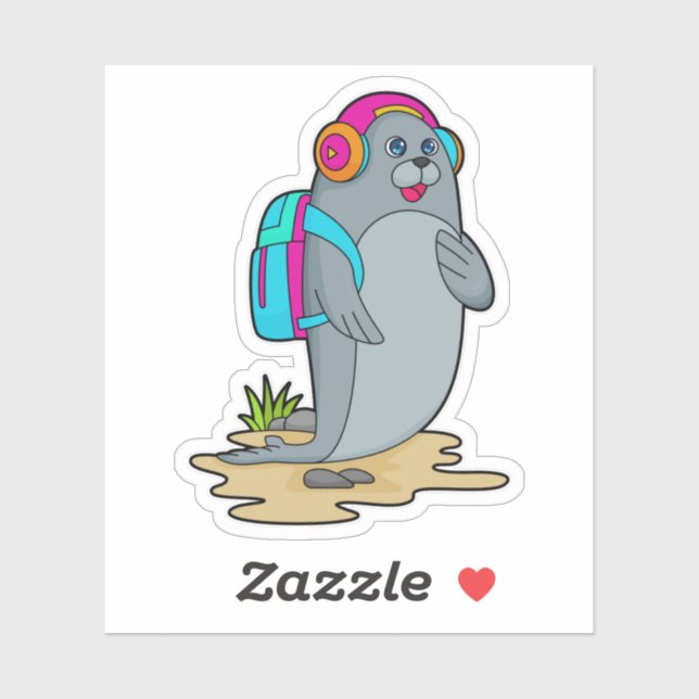 Seal as Hiker with Backpack (Sheet)