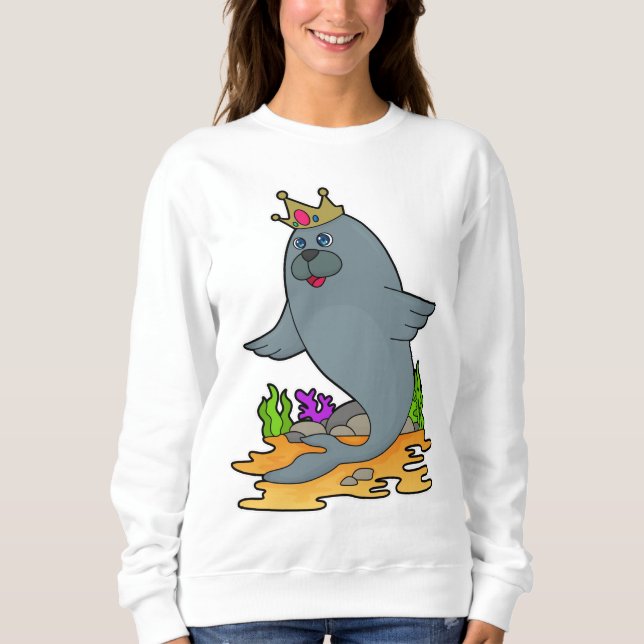 Seal as King with Crown Sweatshirt (Front)