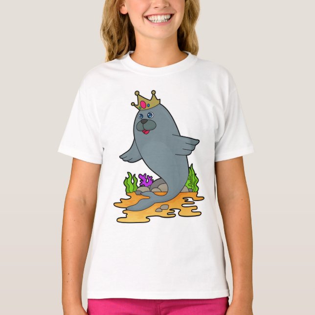 Seal as King with Crown T-Shirt (Front)