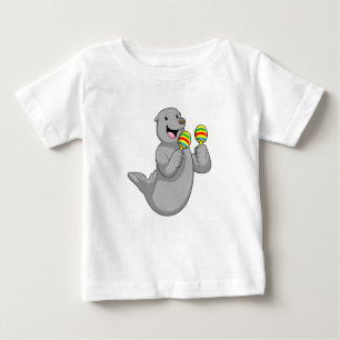 Seal as Musician with Maracas Baby T-Shirt