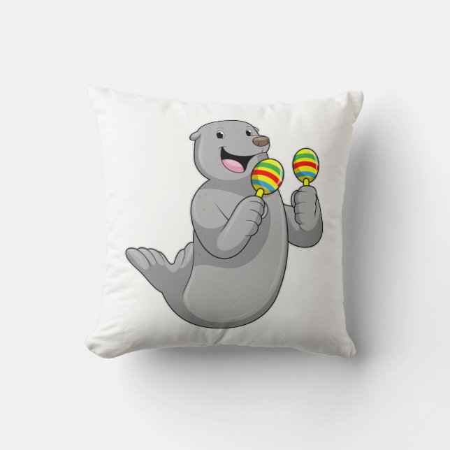 Seal as Musician with Maracas Cushion (Front)