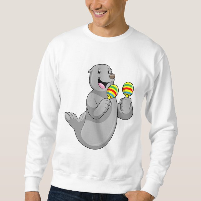 Seal as Musician with Maracas Sweatshirt (Front)