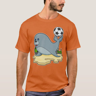 Seal as player with Soccer T-Shirt