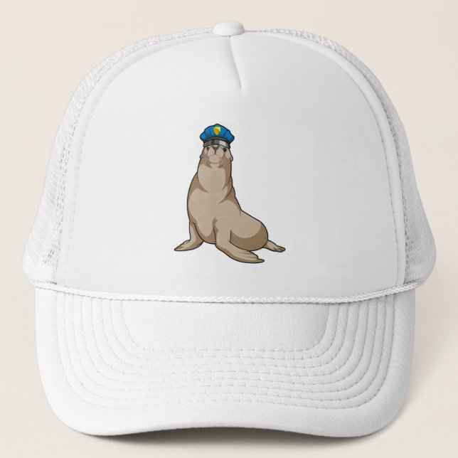 Seal as Police officer Trucker Hat (Front)