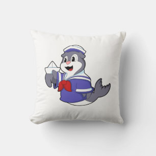 Seal as Sailor with Boat Cushion