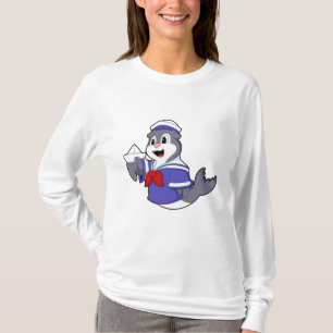 Seal as Sailor with Boat T-Shirt
