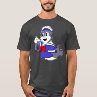 Seal as Sailor with Boat T-Shirt
