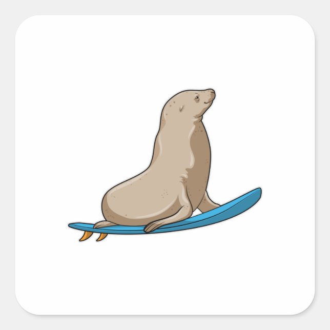 Seal as Surfer with Surfboard (Front)