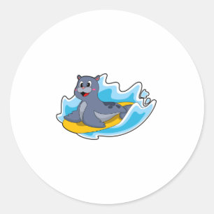 Seal as Surfer with Surfboard