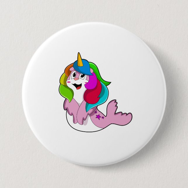 Seal as Unicorn 7.5 Cm Round Badge (Front)