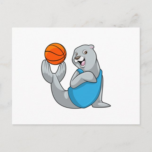 Seal at Basketball Sports Postcard (Front)