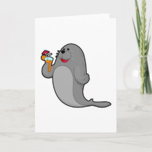Seal at Drinking with Juice Card