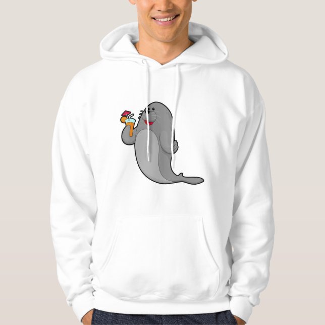 Seal at Drinking with Juice Hoodie (Front)