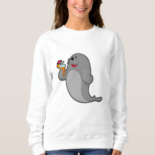 Seal at Drinking with Juice Sweatshirt