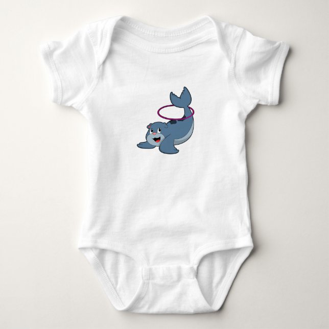 Seal at Fitness with Fitness tires.PNG Baby Bodysuit (Front)