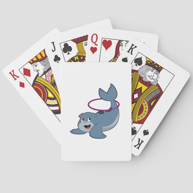 Seal at Fitness with Fitness tires.PNG Playing Cards (Back)