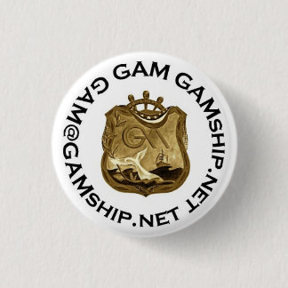 seal black gold 3 cm round badge