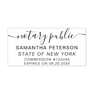 Seal black white notary public state typography self-inking stamp
