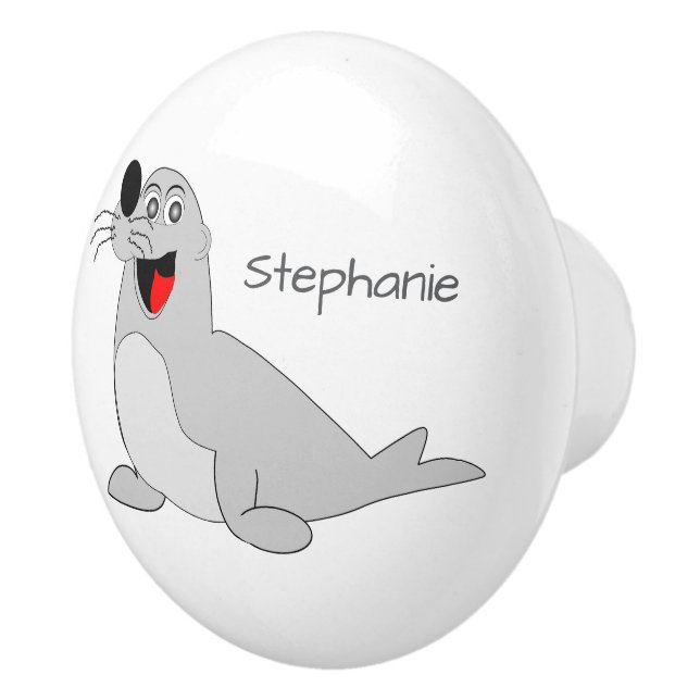 Seal Design Personalised Ceramic Knob (Right)