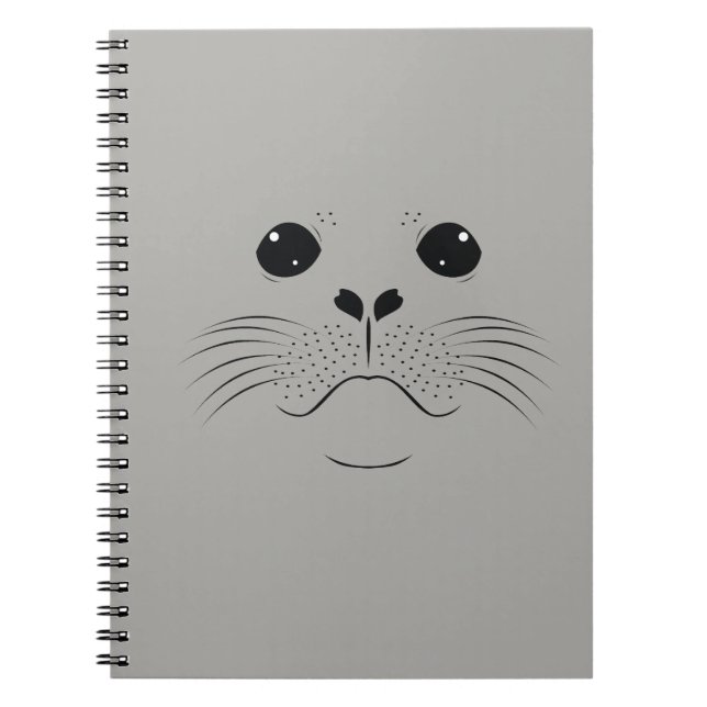 Seal face silhouette spiral notebook (Front)