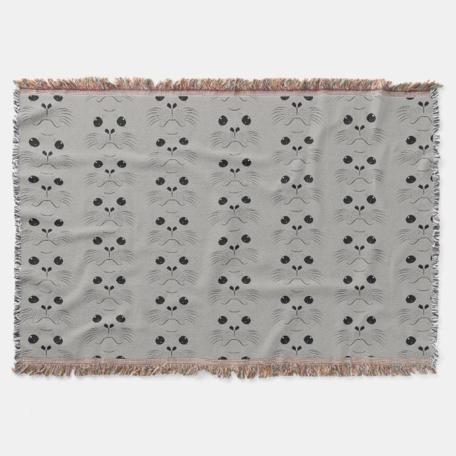 Seal face silhouette throw blanket (Front)