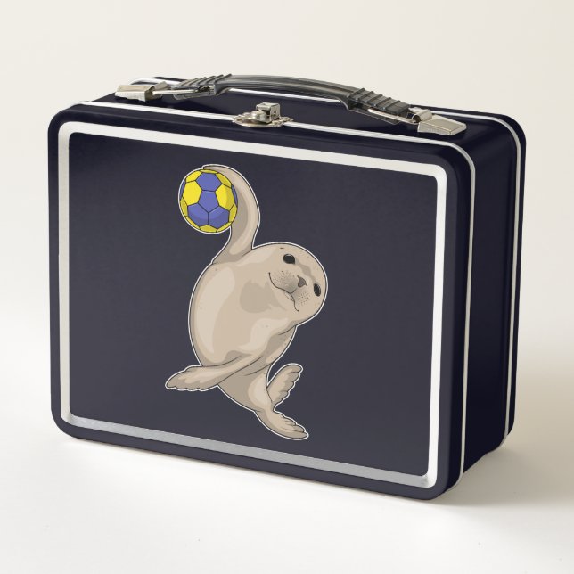 Seal Handball player Handball Metal Lunch Box (Front)
