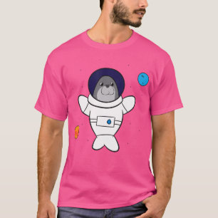 Seal In Space Funny Astronomy Astronaut Seal T-Shirt
