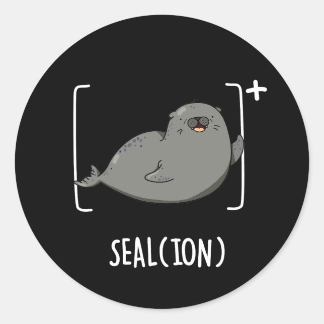 Seal Ion Funny Sea Lion Pun Dark BG (Front)