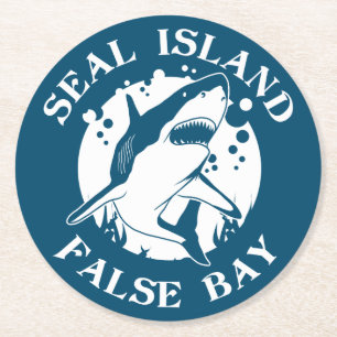 Seal Island False Bay - Scuba Diving With Sharks Round Paper Coaster
