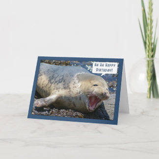 seal laughing birthday greeting card - ha ha happy