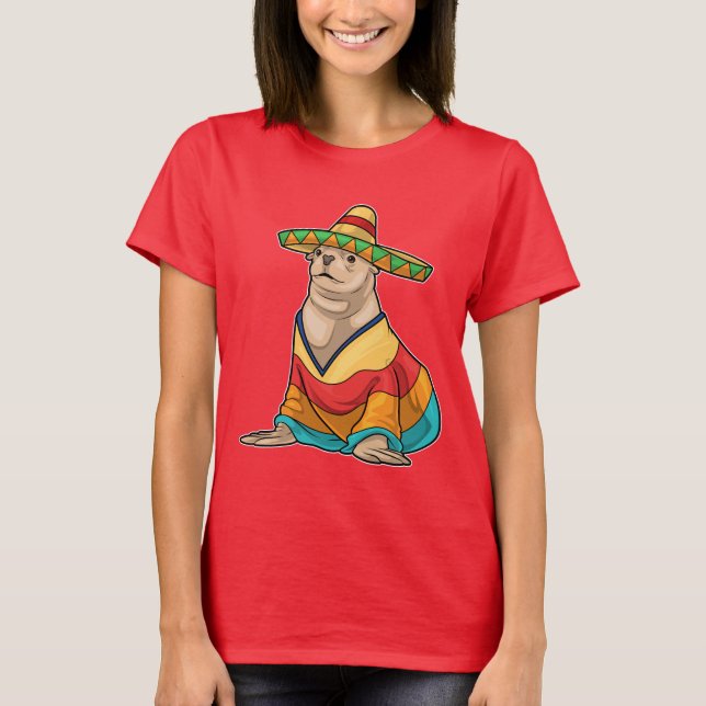 Seal Mexican hat T-Shirt (Front)