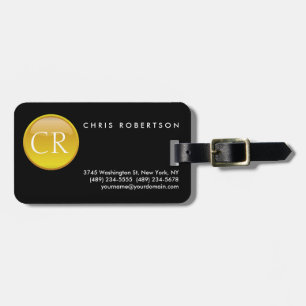 Seal Monogrammed Cute Black Modern Plain Vacation Luggage Tag