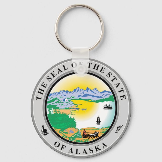 Seal of Alaska State USA Keychain (Front)