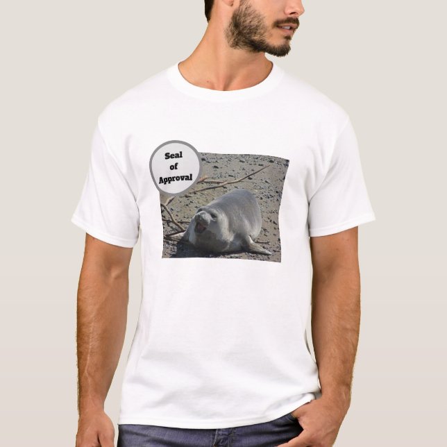 Seal Of Approval Elephant Seal Humourous Photo T-Shirt (Front)