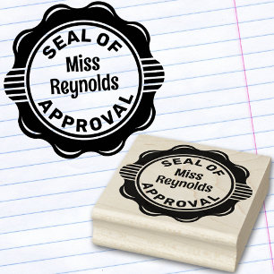 Seal of Approval Teacher Praise Personalised Rubber Stamp