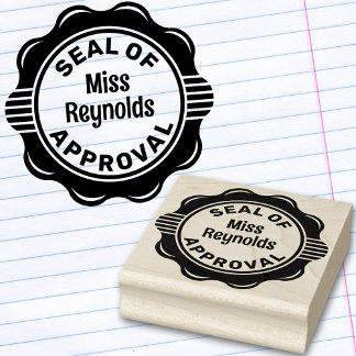 Seal of Approval Teacher Praise Personalised Rubber Stamp