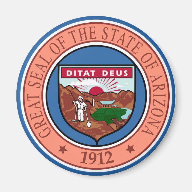 Seal of Arizona State USA Magnet (Front)