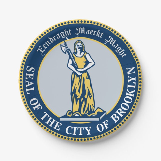 Seal of Brooklyn (Borough in New York City) Paper Plate (Front)